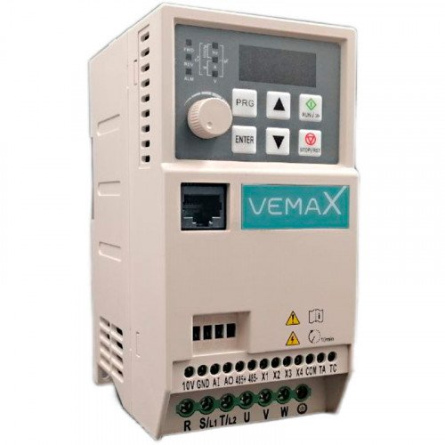 Преобразователь частоты Vemax VFC100-00B-G23 0.75 кВт 4,5 А вх 1Ф вых 3Ф фазы 220 В