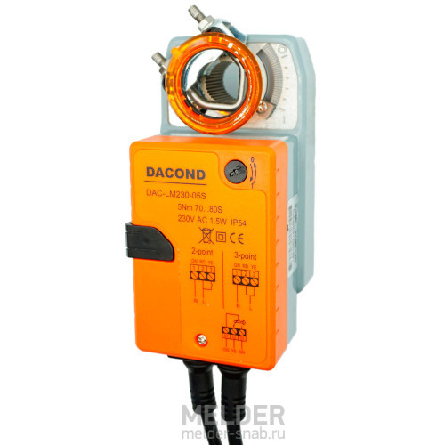 Реверсивный привод Dacond DAC-LM24-05S 5 Нм / 24 В без возвратной пружины